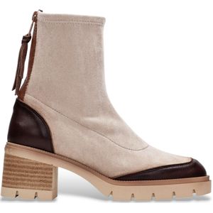 Hispanitasvoor vrouwen. HI243681 Cervo beige leren enkellaarsjes (39), Leer, 3 tot 5 cm, Ritssluiting, Casual