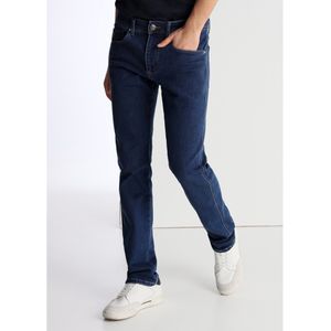 Lois Jeansvoor mannen. 101903627 Jeans geborstelde marine stof (46), Casual, Katoen, Denim, Marineblauw