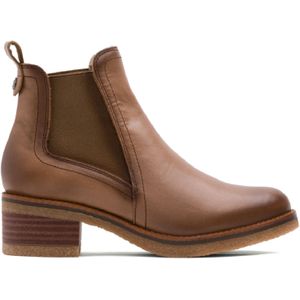 Porronetvoor vrouwen. 4632-010 Elastisch leren enkellaarsjes Giannina taupe (38), Leer, 3 tot 5 cm, Geen, Casual