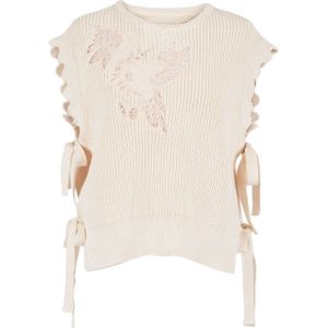 Twinsetvoor vrouwen. 251TP3580 Beige gebreid vest (M), Casual, Katoen