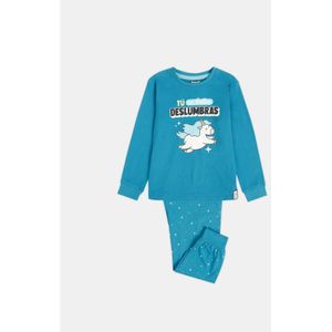 Aznar Innovaunisex voor kinderen. 60391-0-001201 Oogverblindend blauwe pyjama met lange mouwen (10años= 129/140cm), Homewear, Katoen, kinder