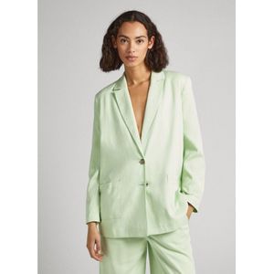 Pepe Jeansvoor vrouwen. PL402236 Groene Mirta blazer (S), Casual, Feest, Viscose, Lange mouwen, Lyocell