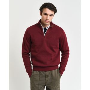 Gantvoor mannen. 2068028 Sacker Rib half-zip sweatshirt bordeauxrood (XXL), Casual, Katoen