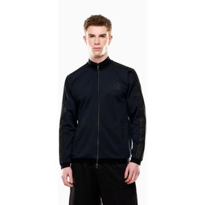 EA7 - Regular-fit Sweatshirt - Marineblauw - Polyester - Met Ritssluiting