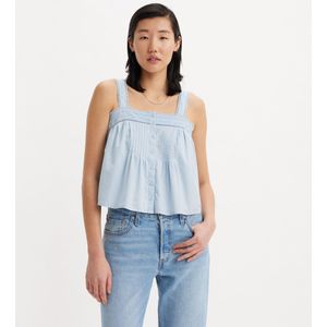 Levi'svoor vrouwen. A9297-0000 Blouse Cici blauw (S), Casual, Katoen, Mouwloos / spaghettibandjes