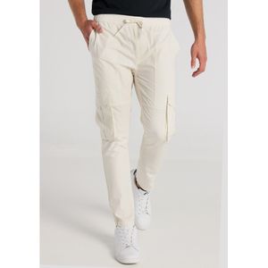 Six Valvesvoor mannen. 500411451 Beige slim fit cargo broek (M), Casual, Katoen