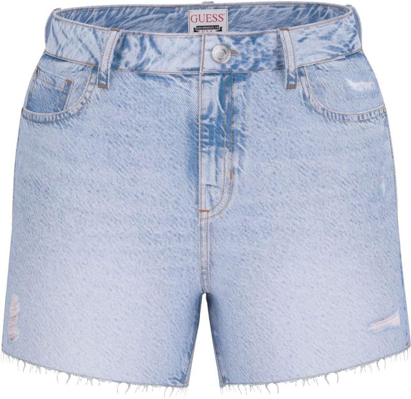 Guessvoor vrouwen. W5GD74D5B96 Ontspannen midi-short blauw (28), Casual, Katoen