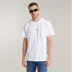 G-Starvoor mannen. D25677-C336-110 Center Chest Logo Los T-shirt wit (M), Casual, Korte mouwen, Biologisch katoen, Duurzaam