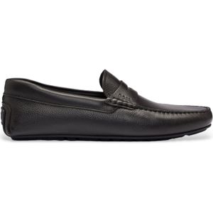 BOSSvoor mannen. 50523026 Bruine Noël Leren Mocassins (45), Leer, Plat, Geen, Casual, Feest, Klassiek