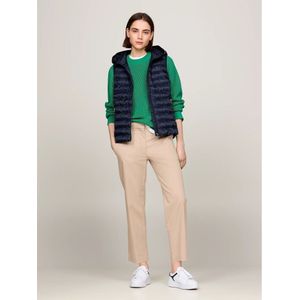 Tommy Hilfigervoor vrouwen. WW0WW42051 Gewatteerd donzen vest marine (M), Casual, Mouwloos / spaghettibandjes, Gerecycled polyester, Duurzaa