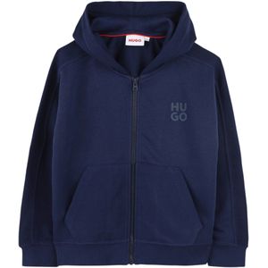 HUGOvoor jongens. G00361 Hooded sweatshirt marine (6años= 114cm), Casual, Katoen, Marineblauw, kinderkleding