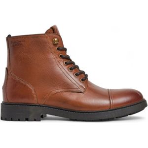 Pepe Jeansvoor mannen. PMS50245 Fred Land bruin leren enkellaarsjes (41), Leer, Plat, Veters, Ritssluiting, Casual