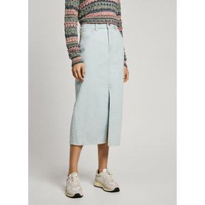 Pepe Jeans - PL901186PG2 - Midirok - Blauw - Katoen - Duurzaam