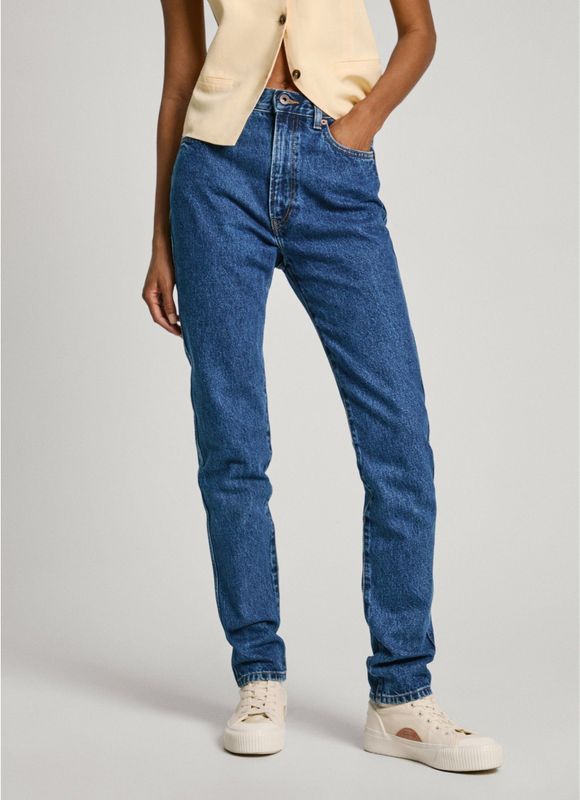 Pepe Jeans - PL204590CT9 - Jeans - Blauw - Slim Fit - Hoge Taille - Duurzaam