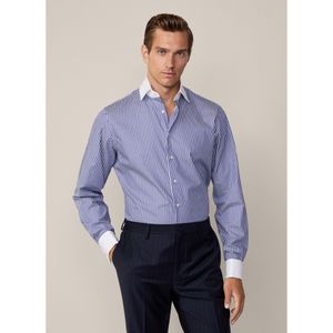 Hackett Londonvoor mannen. HM3010108 Twill overhemd blauw (160), Casual, Feest, Katoen, Klassiek, Lange mouwen