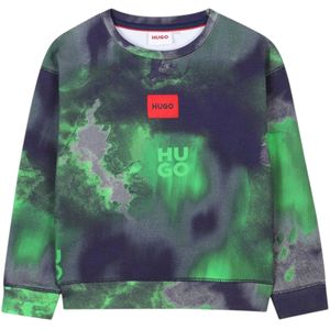 HUGOvoor jongens. G00351 Sudadaera G00351 marine, groen (5años= 109cm), Casual, Katoen, Marineblauw, kinderkleding