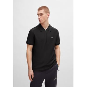 BOSSvoor mannen. 50512688 Zayno trui zwart (XXL), Casual, Polyamide, Korte mouwen, Duurzaam