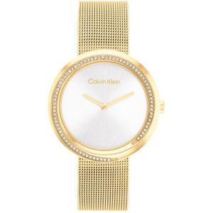 Calvin Kleinvoor vrouwen. 25200150 Analoog modehorloge wit (OSFA), Casual, Armband, Roestvrij staal