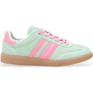 TEDDY SMITHvoor vrouwen. 120123 Groene splitleren sportschoenen (41), Plat, Veters, Casual