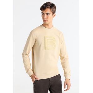 Bendorffvoor mannen. 860445439 Beige sweatshirt met geborduurd logo (S), Casual, Katoen, Lange mouwen