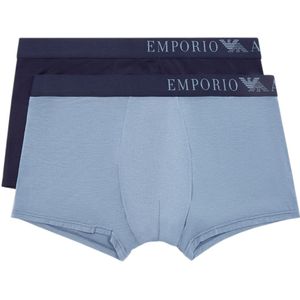 Emporio Armanivoor mannen. 111210_4F733 Set van 2 boxerslips in biologisch zachte viscose ASV marine, blauw (L), Homewear, Marineblauw