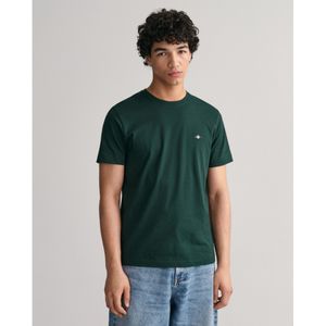 Gantvoor mannen. 2003184 Schild T-shirt groen (5XL), Casual, Katoen, Korte mouwen