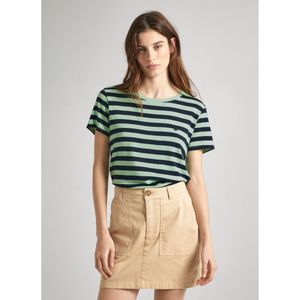 Pepe Jeansvoor vrouwen. PL505845 Jinx T-shirt zwart, groen (L), Casual, Katoen, Korte mouwen, Duurzaam