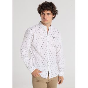 Lois Jeansvoor mannen. 145723083 Shirt met witte miniprint (S), Casual, Katoen, Lange mouwen