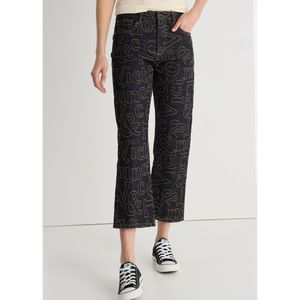 Victorio & Lucchino, V&Lvoor vrouwen. 300068070 Donkergrijs gespoelde jeans met borduursel (26), Casual, Katoen, Denim