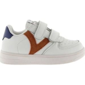 Victoriaunisex voor kinderen. 1124104 Leren sportschoenen Tiempo wit (29), Leer, Bruin, Plat, Klittenband, Casual, kinderkleding