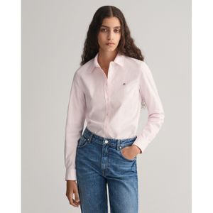 Gantvoor vrouwen. 4300141 Oxford Slim Fit Stretch Overhemd rood (44), Casual, Roze, Katoen, Lange mouwen