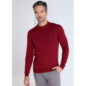 Bendorffvoor mannen. 870225164 Basistrui met gemiddelde kraag (XL), Casual, Granaatappel, Katoen, Lange mouwen