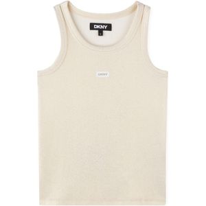 DKNYunisex voor kinderen. D62286 Gele tanktop (10años= 138cm), Casual, Geel, Polyamide, Mouwloos / spaghettibandjes, kinderkleding