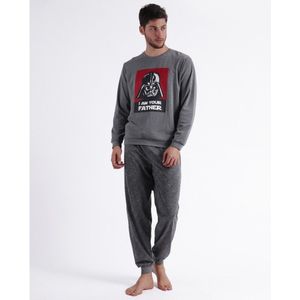 Disneyvoor mannen. 60716-0-000117 Pyjama met lange mouwen Vader grijs (L), Homewear, Katoen