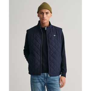 Gantvoor mannen. 7006341 Windcheater gewatteerd windjack marine (S), Casual, Polyester, Mouwloos / spaghettibandjes, Marineblauw