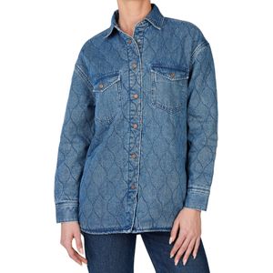 Pepe Jeansvoor vrouwen. PL402486 Overhemd Gewatteerd blauw (S), Casual, Katoen, Lange mouwen, Duurzaam