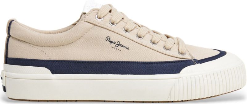 Pepe Jeans - PMS31075 - Leren Sportschoenen - Marineblauw - Plat - Veters