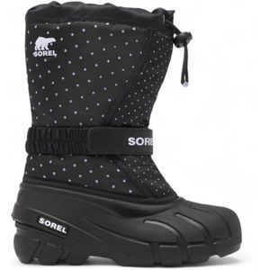 Sorel - Flurry - Snowboots - Zwart - Jeugd - Plat - Klittenband