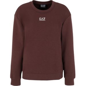 EA7voor vrouwen. 6DTM15_TJQLZ Logo Series crew neck sweatshirt in katoenmix bruin (3XL), Casual, Sportief, Meerdere sporten, Polyester