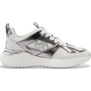 DKNYvoor vrouwen. K1599546 Trainers wit, zilver (41), Stof, Plat, Veters, Casual