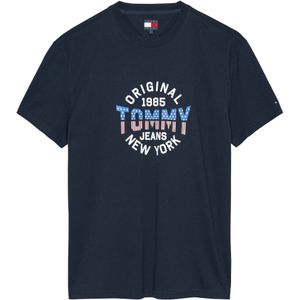 Tommy Jeansvoor mannen. DM0DM21913 Camiseta Cirkel Marino (S), Casual, Katoen, Korte mouwen, Marineblauw