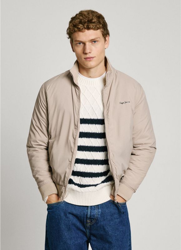 Pepe Jeans - PM403108 - Gewatteerd Bomberjack - Beige - Casual - Polyester