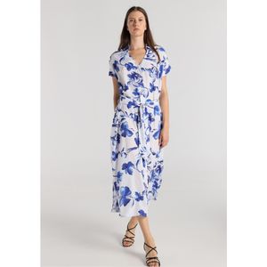 Victorio & Lucchino, V&Lvoor vrouwen. 340478146 Midi-jurk met korte mouwen en veelkleurige rozenprint (XS), Casual, Polyester