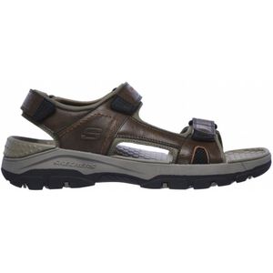 Skechersvoor mannen. 204106 Tresmen Hirano Bruine Sandalen (44), Plat, 1 tot 3 cm, Klittenband, Casual