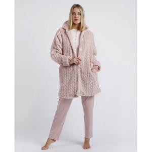 Admasvoor vrouwen. 67040-0-000286 Chains Warme Lange Mouw Jas roze (L), Homewear, Polyester, Lange mouwen