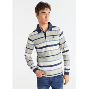 Bendorffvoor mannen. 830785389 Groen gestreept poloshirt (S), Casual, Katoen, Lange mouwen