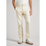 Pepe Jeans - Chino-Broek - Beige - Katoen - Slanke Pasvorm