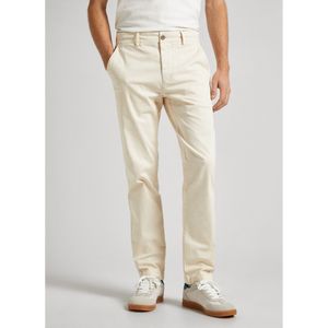 Pepe Jeans - Chino-Broek - Beige - Katoen - Slanke Pasvorm