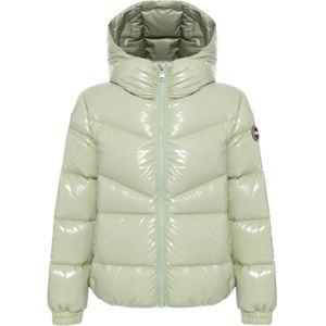 Colmarvoor vrouwen/meisjes. 3400 Super glanzend blauw jack met capuchon (12años= 154cm), Casual, Groen, Polyamide, kinderkleding