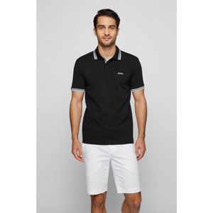 HUGO BOSS Paddy regular fit polo - heren polo korte mouw - zwart (contrast) - Maat: L